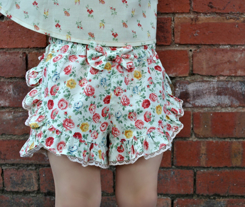GIRLS SHORTS ruffled shorts sewing pattern kids shorts pdf Etsy
