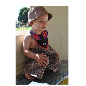 Baby romper sewing pattern Little Brown Mouse Overalls PDF sewing pattern children&#39;s romper pattern size 9 months to 4 years. ENGLISH ONLY!!