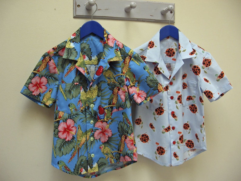 Boy's Hawaiian Shirt Sewing Pattern for Kids 214 Years. Etsy