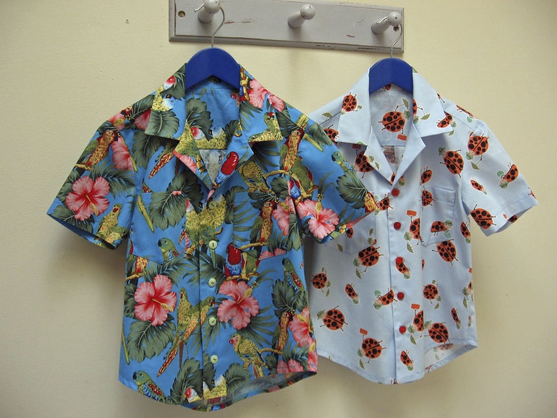 Boy's Hawaiian shirt sewing pattern for kids 2-14 years. THOMAS SHIRT pdf sewing pattern for childrens casual shirt. image 2