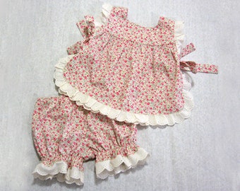 Baby girls pant and top pdf sewing pattern-Isabelle Baby Set-sizes 3 months to 4 years-romper sewing pattern ENGLISH ONLY