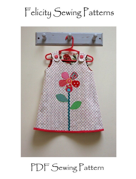 Patron de couture pdf de robe pull reversible pour fille robe reversible petale tailles 6 9 mois a 8 ans comprend 3 appliques. ANGLAIS UNIQUEMENT Etsy France