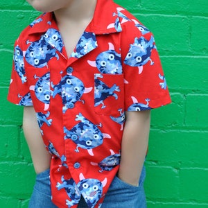 Boy's Hawaiian shirt sewing pattern for kids 2-14 years. THOMAS SHIRT pdf sewing pattern for childrens casual shirt. image 4