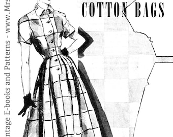 1950s Vintage Sewing Pattern Booklet Smart Sewing with Cotton Bags E-book PDF -INSTANT DOWNLOAD-