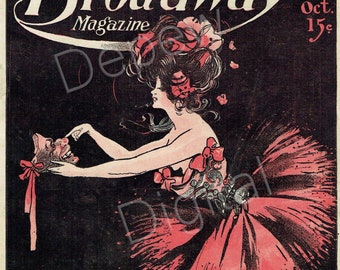 Digital Vintage 1900s Woman Ballet Dancer Costume Print Broadway Magazine Cover 1903 - Print at Home Decor - INSTANT DOWNLOAD
