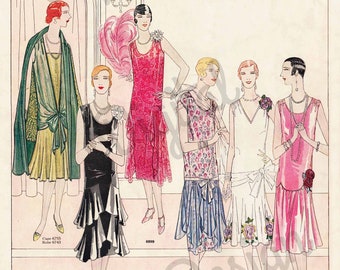 Digital Large Vintage 1920s French Fashion Print Sewing Pattern Magazine Page Butterick - Print at Home Decor - INSTANT DOWNLOAD
