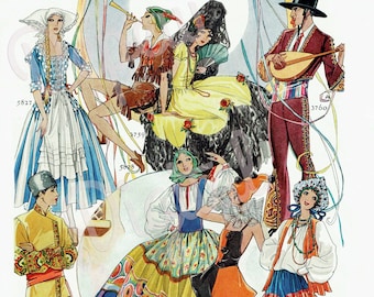 Digital Large Vintage 1920s Halloween Costume Fashion Print Catalog Page- Print at Home Decor - INSTANT DOWNLOAD