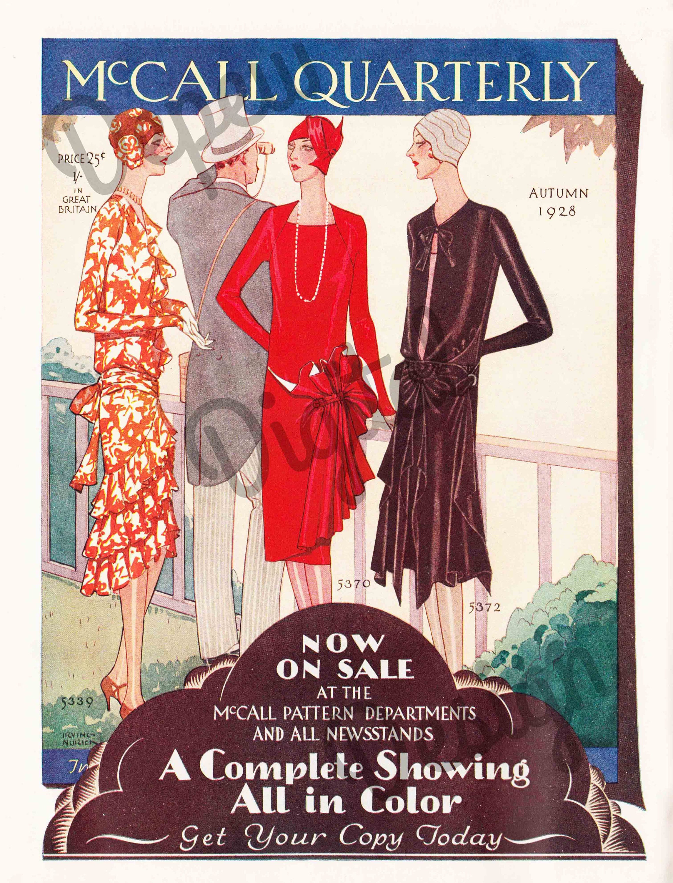 Digital Vintage 1920s Fashion Print Mccall Quarterly Ad 1928 -  Canada