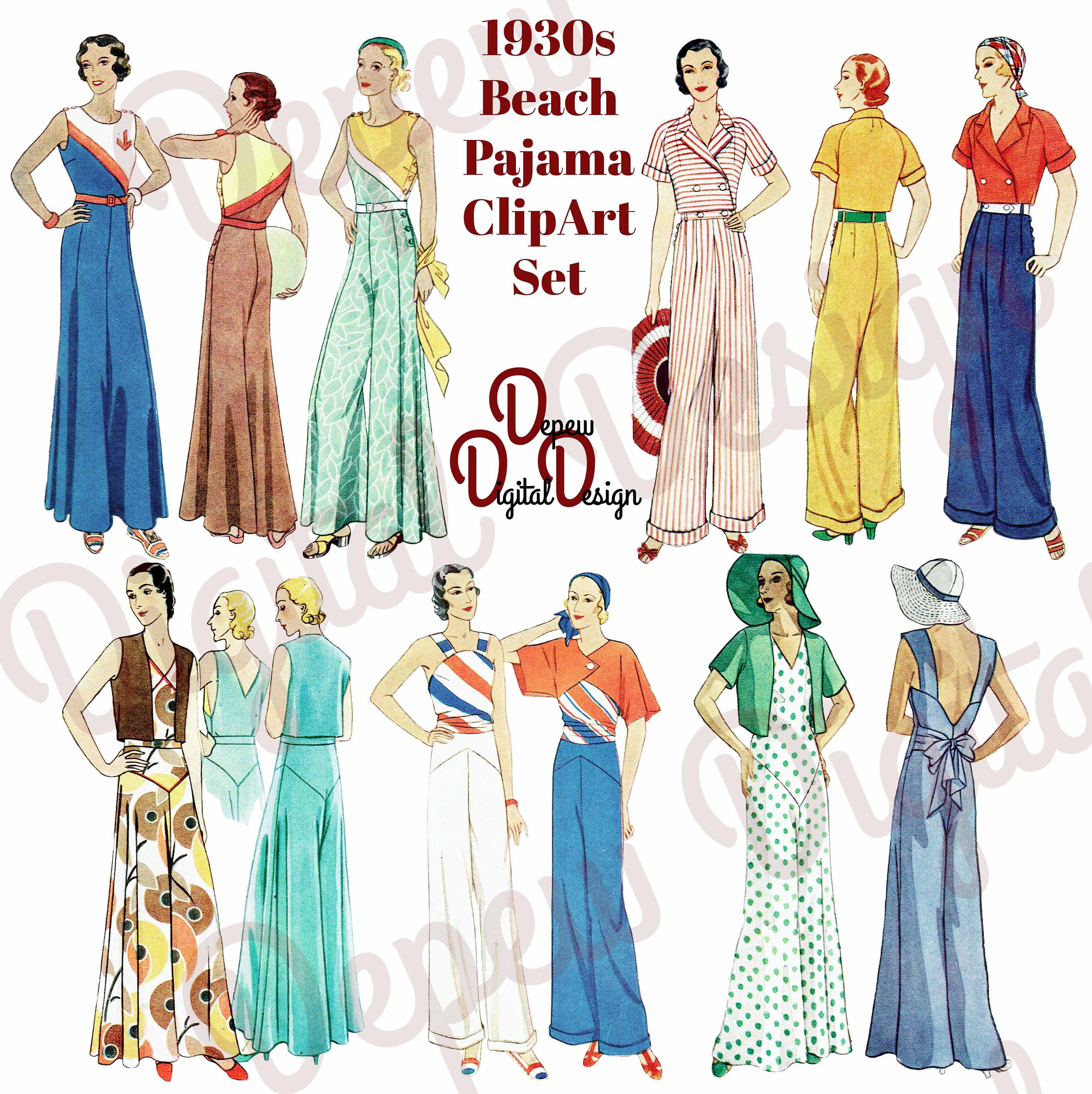 1930s beach pyjamas sale