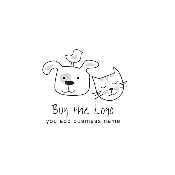 Pet logo, cat and dog logo, vet logo, pet care logo, cat logo, dog logo, buy a logo, quick logo, download logo.