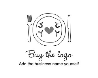 Cafe graphic, Instant download cafe logo, cafe graphic, cafe logo, restaurant logo, organic logo, healthy food logo, knife, fork plate logo.