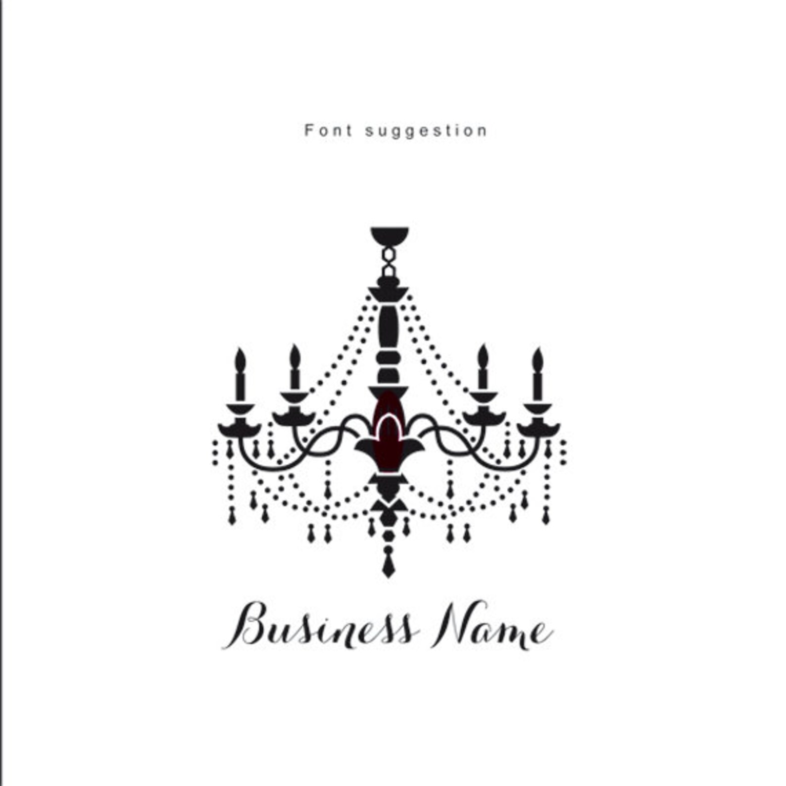 Chandelier logo or a decorative element for a wedding Etsy
