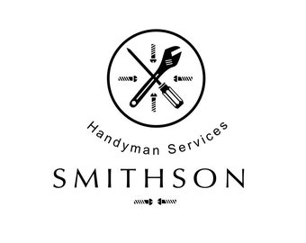 Handyman logo, business, black, repair man, fix, buy a logo.