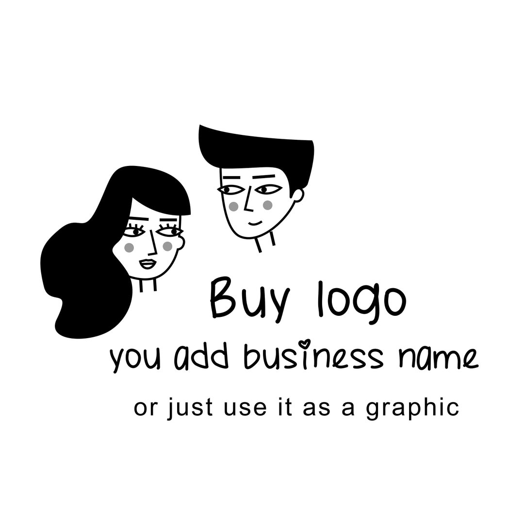 lady-and-man-face-logo-instant-logo-quirky-people-logo-etsy