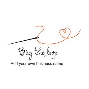 sewing logo, Instant logo, instant logo download, craft logo, sewing needle logo.