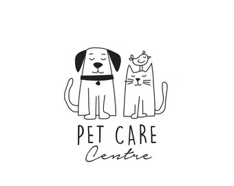 Pet care logo, vet logo, dog logo, cat logo, animal products logo, pet shop logo, dog collar logo, instant logo, logo download.