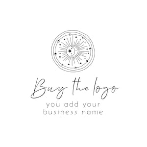Moon and stars logo, Astrology logo, spiritual logo, logo design, magic logo, moon phases, half moon logo, sun logo.