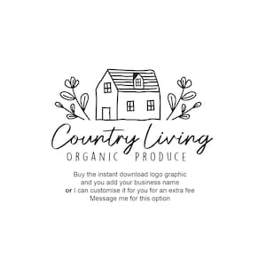 Country life logo, cottage logo, farm logo, organic produce logo, multi purpose logo with an organic, natural feel, logo design, buy a logo.