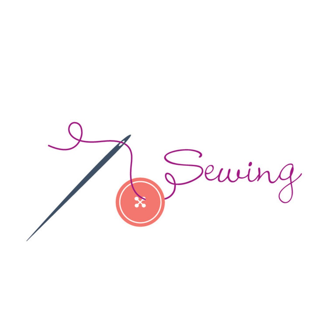 Sewing Logo Pre-made Featuring a Button and a Needle and - Etsy