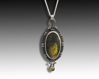 Labradorite and Silver Pendant