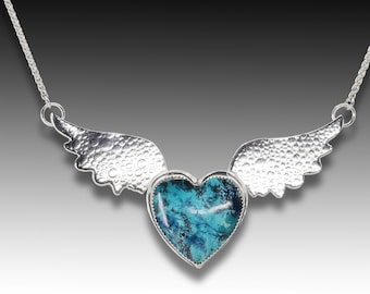 Winged Heart Blue Shattuckite
