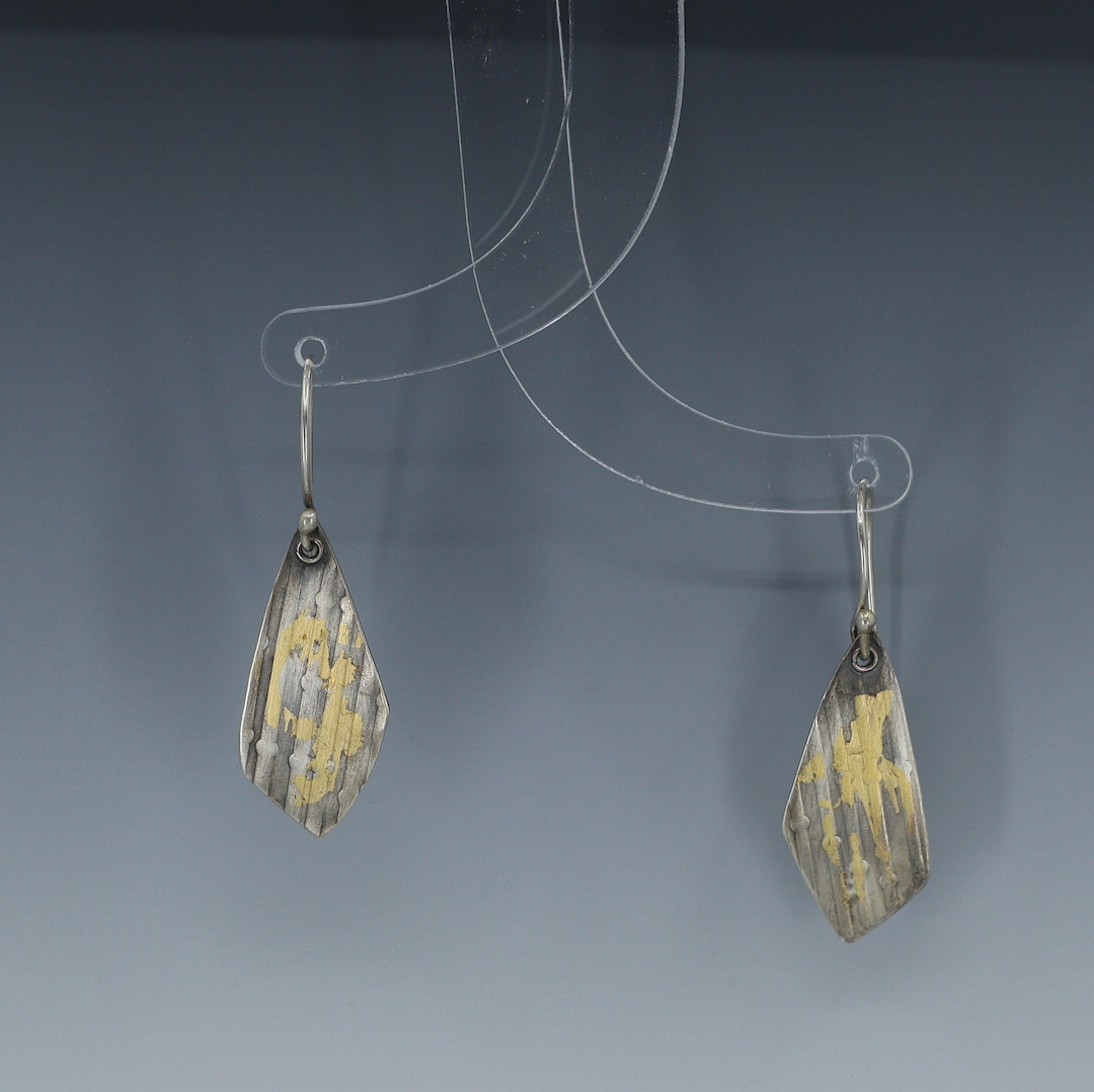 Elle Silver Drop Earrings in Black Opaque main image 1
