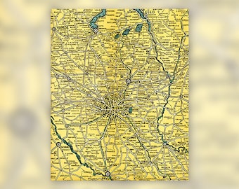 Budapest Old Map digital image ready to print or for Scrapbooking Altered Art Vintage Style PS14