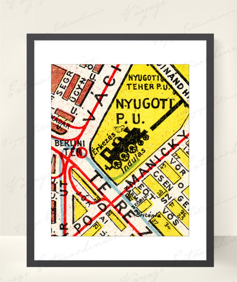 Budapest Old Map digital image ready to print or for Scrapbooking Altered Art Vintage Style PS14