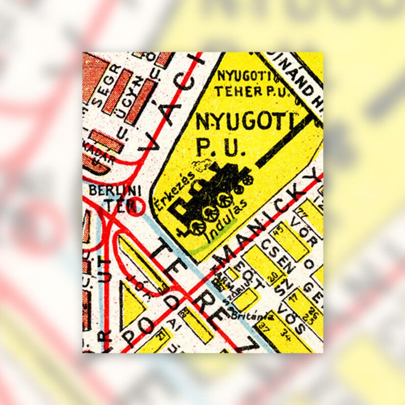 Budapest Old Map digital image ready to print or for Scrapbooking Altered Art Vintage Style PS14