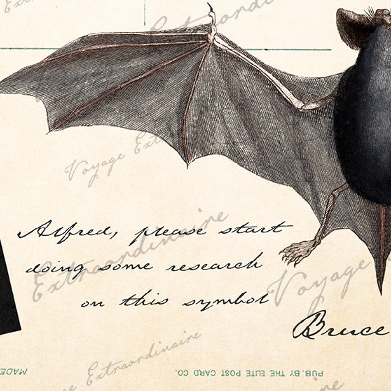 Le Noctilion de Gotham digital image ready to print or for Scrapbooking Altered Art Victorian Style PS1
