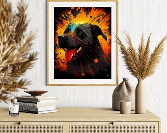 Badass Dog Portrait #7 | Printable Pet Art, Canine Illustration, Instant Download, German Shepherd, Boxer, Jack Russell, Animal Portrait