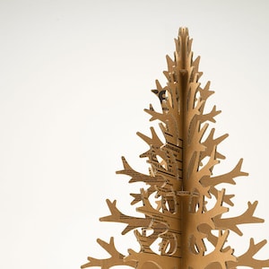 Recycled cardboard minimalist modern artificial christmas tree laser-cut 132cm / 4'33'' image 3