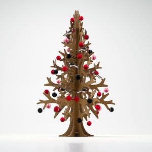 Recycled cardboard minimalist modern artificial christmas tree laser-cut 132cm / 4'33'' image 4