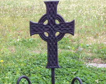 Celtic Cross stand SHIPS FREE, Hose Stand / Hanger Steel Stake In The Ground Hose Stand for 100' of hose. Made in the USA HS030