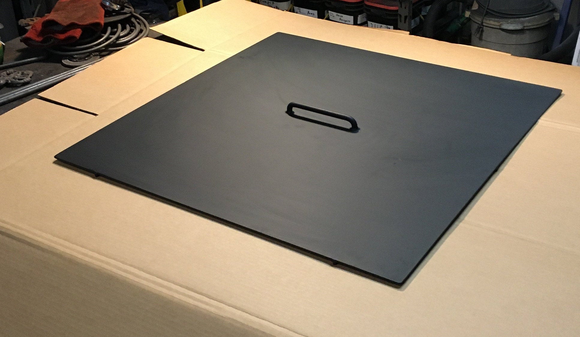 Fire Pit lid 37 x 23 rectangle. Sturdy 1/2 Etsy