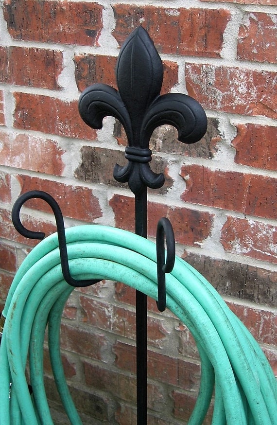 2 FRENCH FLEUR DE LIS Rosettes Cast Iron Wrought Garden Decor