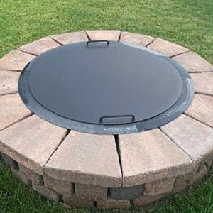 Fire Pit lid 37 outer diameter. 2 handles on the top. | Etsy