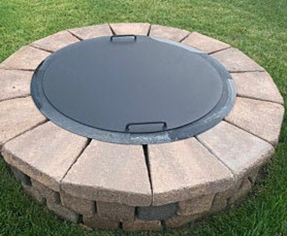 Fire Pit Lid 50 Outer Diameter.has 2 Hand Bent Handles Etsy