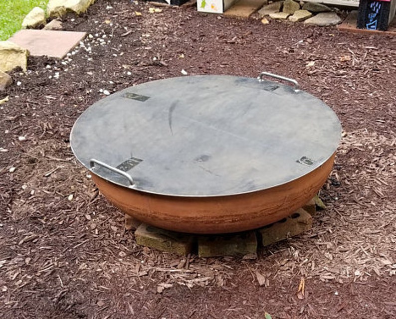 Fire Pit Lid 37 Outer Diameter. 2 Handles on the Top. Etsy