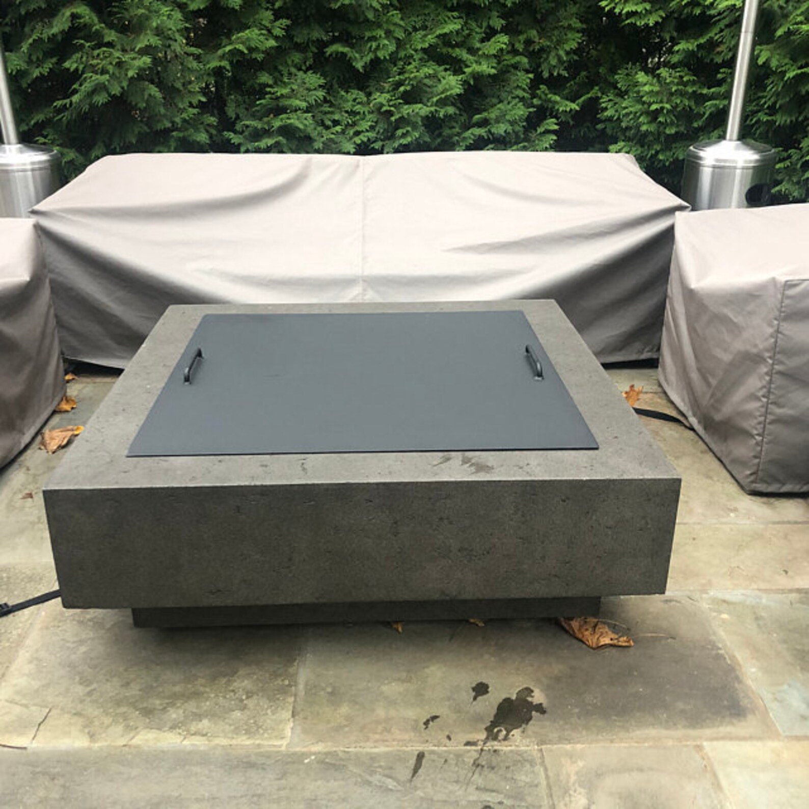 Fire Pit lid 30x 30 square. Has two sturdy hand Etsy