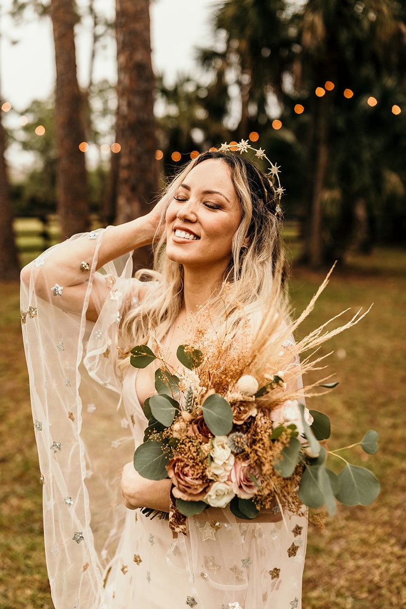 Golden Astronomer, Gold Star Halo, Headband, Mary Hairband, Star Crown, Starburst Crown, Gold Halo, Festival, Bride, Wedding, Bachelorette image 10