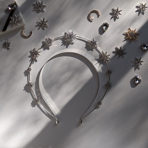 Silver Astronomer, Double Silver Star Halo, Silver Headband  display picture 1