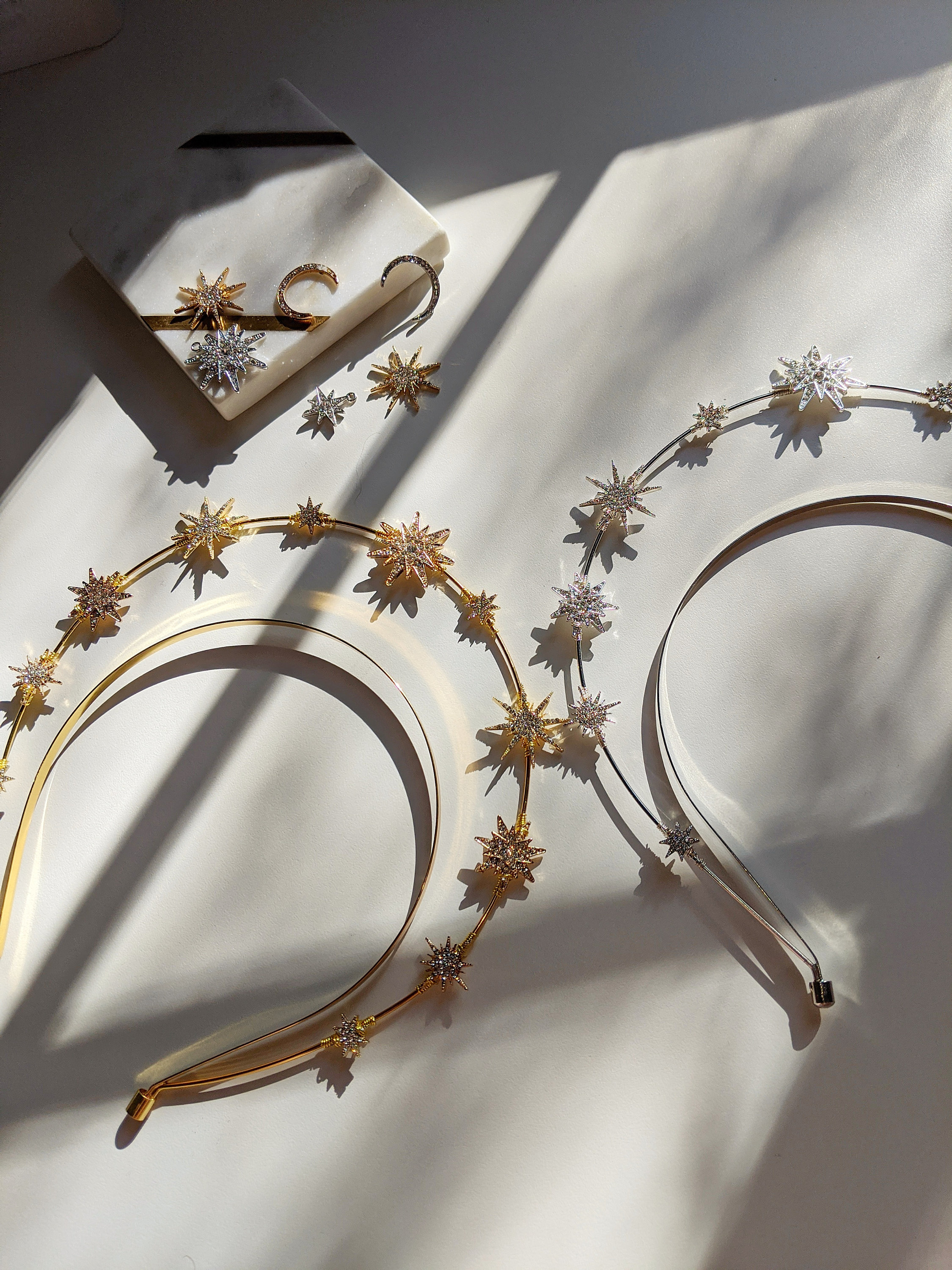 Halo and Earring Set, Golden Astronomer Star Halo, Hairband  display picture 1
