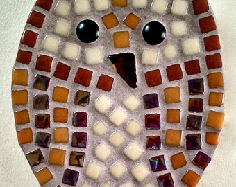 Wildlife OWL mosaic kit with shape, tiles, glue, grout and instructions to make your own interior mosaic