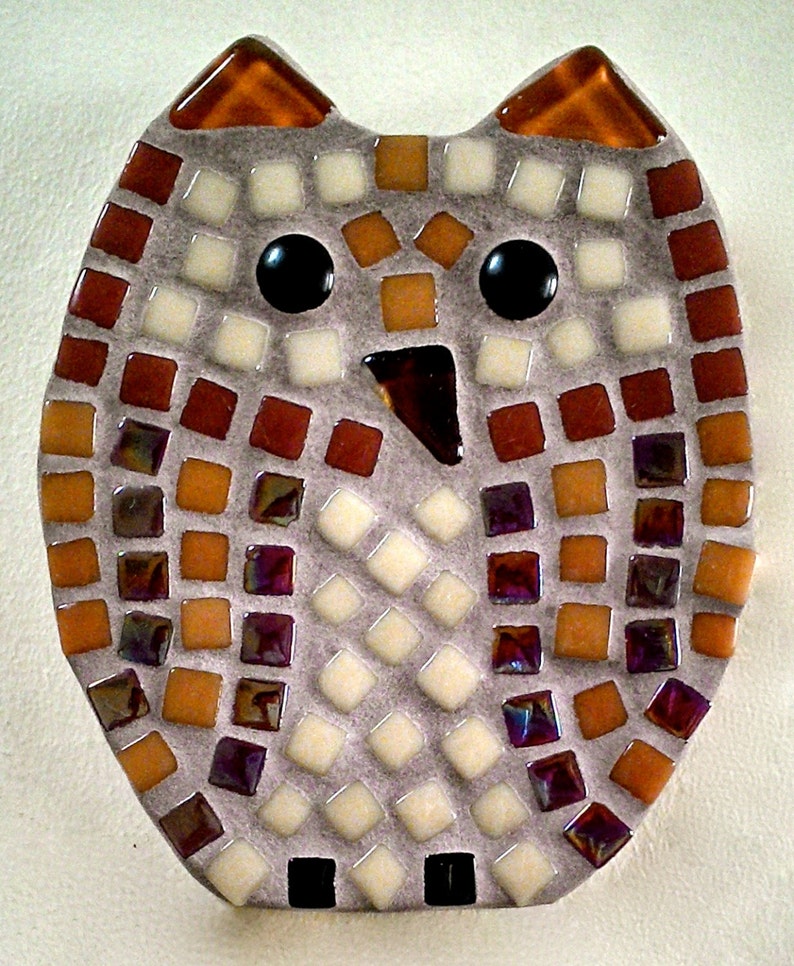 Wildlife OWL Mosaic Kit With Shape Tiles Glue Grout and Etsy