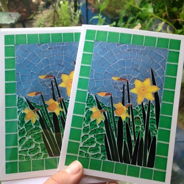 Daffodils greetings card, blank card, art card,