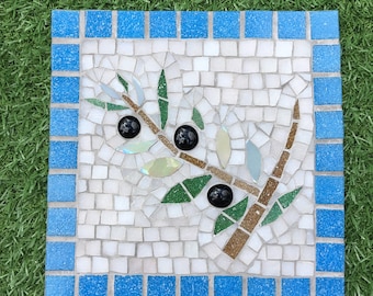 Olive Branch, Mosaic Kit, intermediate level, Mediterranean, make your own crafts, Home Decor