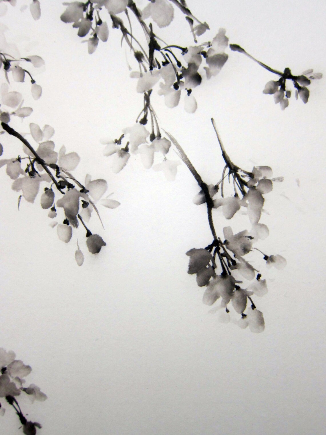 Japanese Ink Painting on Rice Paper 13x20 Etsy