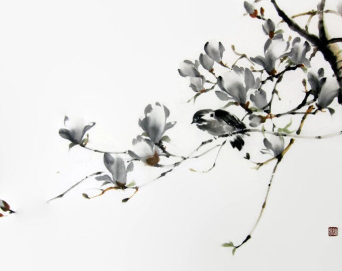 Japanese Ink Painting Ink Art Asian Art Sumie Suibokuga Etsy