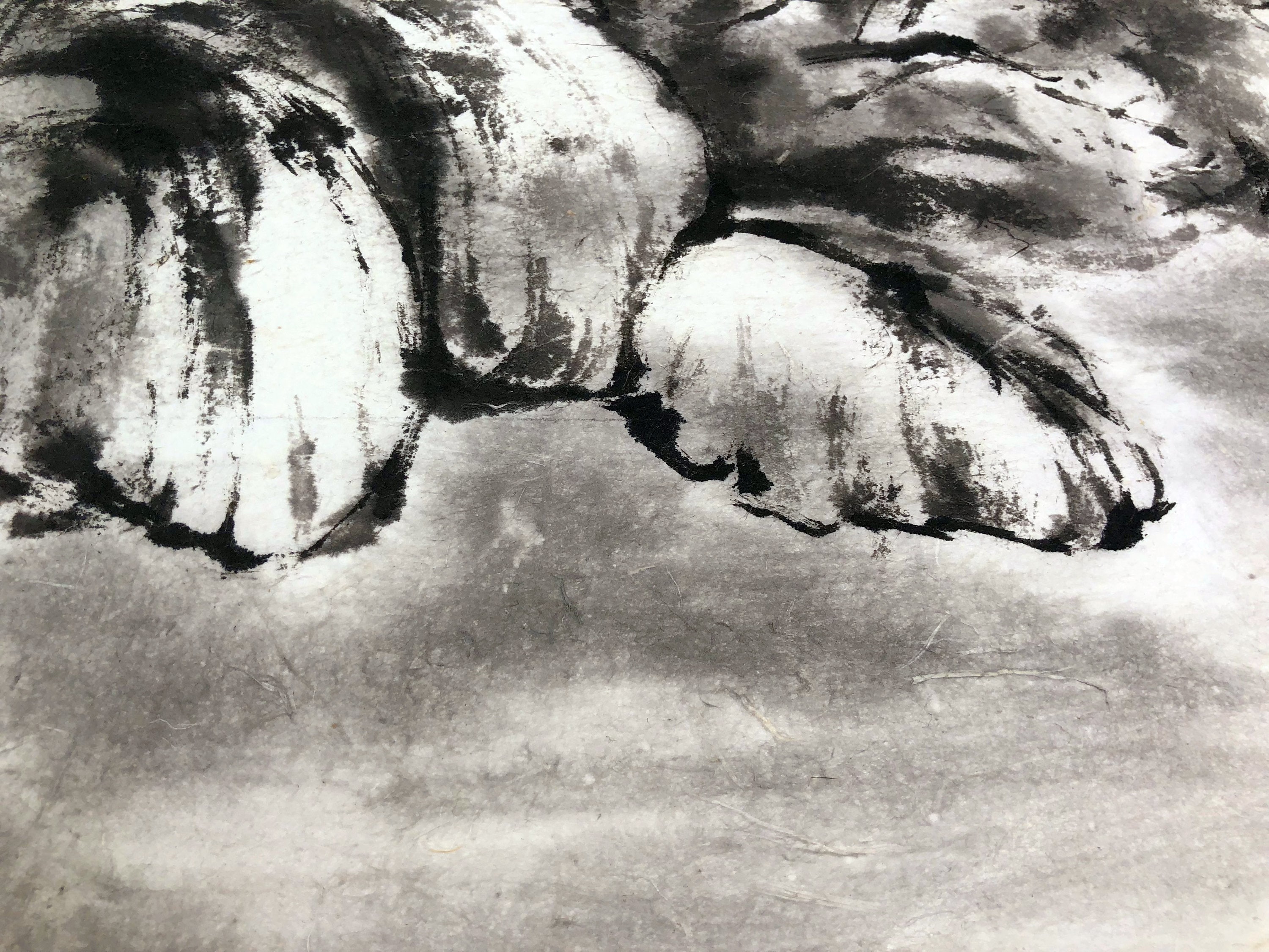 Sumi E Mountain Landscape Painting: Handmade Japanese Ink Art - Etsy